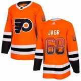 Men's Adidas Philadelphia Flyers #68 Jaromir Jagr Authentic Orange Drift Fashion NHL Jersey