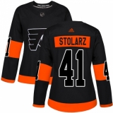 Women's Adidas Philadelphia Flyers #41 Anthony Stolarz Premier Black Alternate NHL Jersey