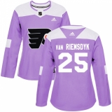 Women's Adidas Philadelphia Flyers #25 James Van Riemsdyk Authentic Purple Fights Cancer Practice NHL Jersey