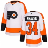 Women's Adidas Philadelphia Flyers #34 Petr Mrazek Authentic White Away NHL Jersey