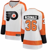 Women's Philadelphia Flyers #36 Colin McDonald Fanatics Branded White Away Breakaway NHL Jersey