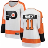 Women's Philadelphia Flyers #11 Travis Konecny Fanatics Branded White Away Breakaway NHL Jersey