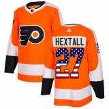 Youth Adidas Philadelphia Flyers #27 Ron Hextall Authentic Orange USA Flag Fashion NHL Jersey