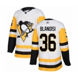 Men's Pittsburgh Penguins #36 Joseph Blandisi Authentic White Away Hockey Jersey