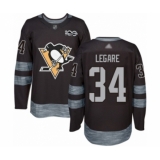 Men's Pittsburgh Penguins #34 Nathan Legare Authentic Black 1917-2017 100th Anniversary Hockey Jersey