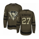 Men's Pittsburgh Penguins #27 Nick Bjugstad Authentic Green Salute to Service Hockey Jersey