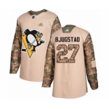 Men's Pittsburgh Penguins #27 Nick Bjugstad Authentic Camo Veterans Day Practice Hockey Jersey