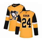 Men's Pittsburgh Penguins #24 Dominik Kahun Authentic Gold Alternate Hockey Jersey