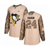 Men's Pittsburgh Penguins #24 Dominik Kahun Authentic Camo Veterans Day Practice Hockey Jersey
