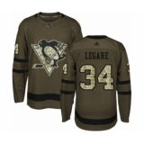 Youth Pittsburgh Penguins #34 Nathan Legare Authentic Green Salute to Service Hockey Jersey