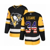 Youth Pittsburgh Penguins #34 Nathan Legare Authentic Black USA Flag Fashion Hockey Jersey
