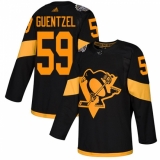 Men's Adidas Pittsburgh Penguins #59 Jake Guentzel Black Authentic 2019 Stadium Series Stitched NHL Jersey