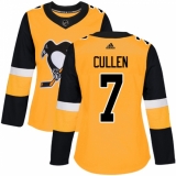 Women's Adidas Pittsburgh Penguins #7 Matt Cullen Authentic Gold Alternate NHL Jersey