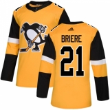Men's Adidas Pittsburgh Penguins #21 Michel Briere Premier Gold Alternate NHL Jersey