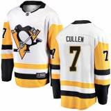 Men's Pittsburgh Penguins #7 Matt Cullen Authentic White Away Fanatics Branded Breakaway NHL Jersey