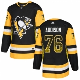 Men's Adidas Pittsburgh Penguins #76 Calen Addison Authentic Black Drift Fashion NHL Jersey