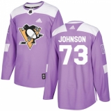 Men's Adidas Pittsburgh Penguins #73 Jack Johnson Authentic Purple Fights Cancer Practice NHL Jersey