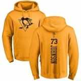 NHL Adidas Pittsburgh Penguins #73 Jack Johnson Gold One Color Backer Pullover Hoodie