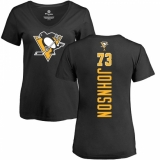 NHL Women's Adidas Pittsburgh Penguins #73 Jack Johnson Black Backer T-Shirt