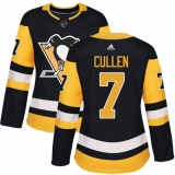 Women's Adidas Pittsburgh Penguins #7 Matt Cullen Authentic Black Home NHL Jersey