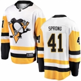 Youth Pittsburgh Penguins #41 Daniel Sprong Fanatics Branded White Away Breakaway NHL Jersey