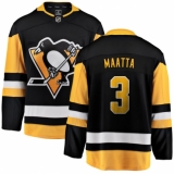 Men's Pittsburgh Penguins #3 Olli Maatta Fanatics Branded Black Home Breakaway NHL Jersey