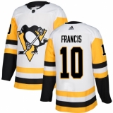 Youth Adidas Pittsburgh Penguins #10 Ron Francis Authentic White Away NHL Jersey