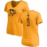 NHL Women's Adidas Pittsburgh Penguins #7 Paul Martin Gold One Color Backer T-Shirt
