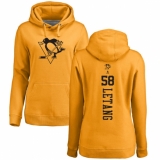 NHL Women's Adidas Pittsburgh Penguins #58 Kris Letang Gold One Color Backer Pullover Hoodie