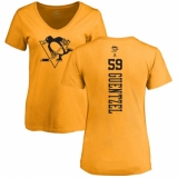 NHL Women's Adidas Pittsburgh Penguins #59 Jake Guentzel Gold One Color Backer T-Shirt