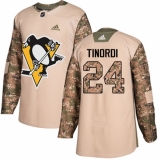 Men's Adidas Pittsburgh Penguins #24 Jarred Tinordi Authentic Camo Veterans Day Practice NHL Jersey