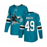 Youth San Jose Sharks #49 Artemi Kniazev Authentic Teal Green Home Hockey Jersey