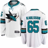 Men's San Jose Sharks #65 Erik Karlsson Fanatics Branded White Away Breakaway NHL Jersey