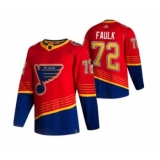 Men's St. Louis Blues #72 Justin Faulk Red 2020-21 Reverse Retro Alternate Hockey Jersey