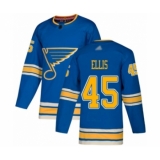 Men's St. Louis Blues #45 Colten Ellis Authentic Navy Blue Alternate Hockey Jersey