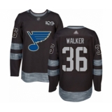 Men's St. Louis Blues #36 Nathan Walker Authentic Black 1917-2017 100th Anniversary Hockey Jersey