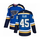 Youth St. Louis Blues #45 Colten Ellis Authentic Royal Blue Home Hockey Jersey