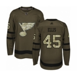 Youth St. Louis Blues #45 Colten Ellis Authentic Green Salute to Service Hockey Jersey