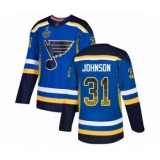 Men's St. Louis Blues #31 Chad Johnson Authentic Blue Drift Fashion 2019 Stanley Cup Final Bound Hockey Jersey