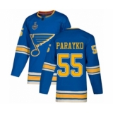 Youth St. Louis Blues #55 Colton Parayko Authentic Navy Blue Alternate 2019 Stanley Cup Final Bound Hockey Jersey