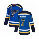 Men's St. Louis Blues #7 Patrick Maroon Authentic Blue Drift Fashion 2019 Stanley Cup Final Bound Hockey Jersey