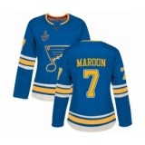 Women's St. Louis Blues #7 Patrick Maroon Authentic Navy Blue Alternate 2019 Stanley Cup Final Bound Hockey Jersey