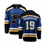 Youth St. Louis Blues #19 Jay Bouwmeester Fanatics Branded Royal Blue Home Breakaway 2019 Stanley Cup Final Bound Hockey Jersey