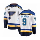 Youth St. Louis Blues #9 Doug Gilmour Fanatics Branded White Away Breakaway 2019 Stanley Cup Final Bound Hockey Jersey