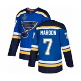 Youth St. Louis Blues #7 Patrick Maroon Authentic Royal Blue Home 2019 Stanley Cup Final Bound Hockey Jersey
