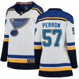 Women's St. Louis Blues #57 David Perron Fanatics Branded White Away Breakaway NHL Jersey