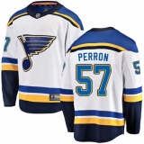 Youth St. Louis Blues #57 David Perron Fanatics Branded White Away Breakaway NHL Jersey