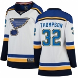 Women's St. Louis Blues #32 Tage Thompson Fanatics Branded White Away Breakaway NHL Jersey