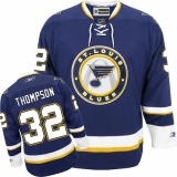 Women's Reebok St. Louis Blues #32 Tage Thompson Authentic Navy Blue Third NHL Jersey