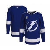 Men's Tampa Bay Lightning Blank 2022 Blue Stanley Cup Final Patch Stitched Jersey